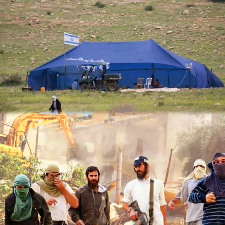 Des colons israéliens détruisent des terres à Naplouse et installent des tentes sur des terres de Ramallah