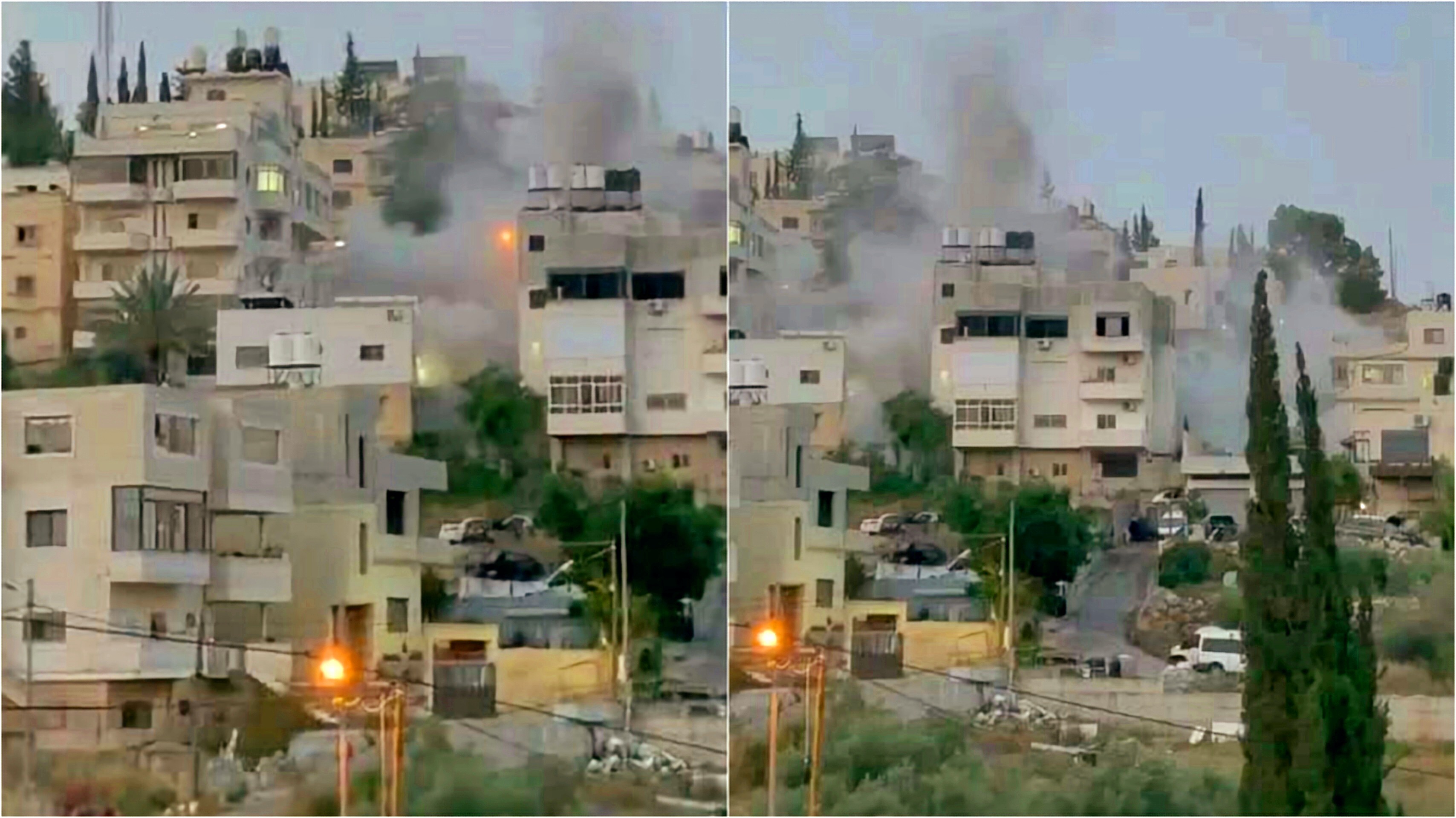 De grandes forces d'occupation font exploser la maison familiale d'un martyr à Ramallah 