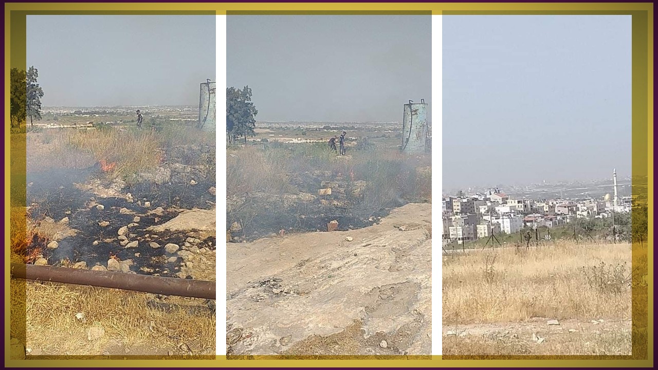 Les grenades israéliennes incendient les terres palestiniennes adjacentes au mur d’apartheid au sud de Tulkarem