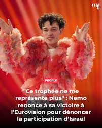 Un artiste suisse refuse de participer au Concours Eurovision de la chanson en protestation contre la participation d'Israël.