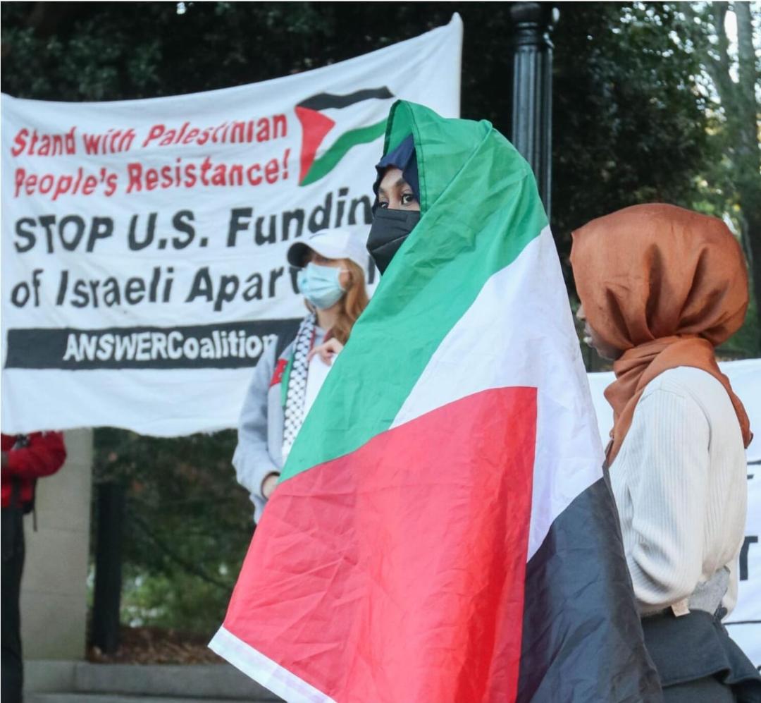 Manifestation des étudiants dans une ville américaine pour la libération palestinienne