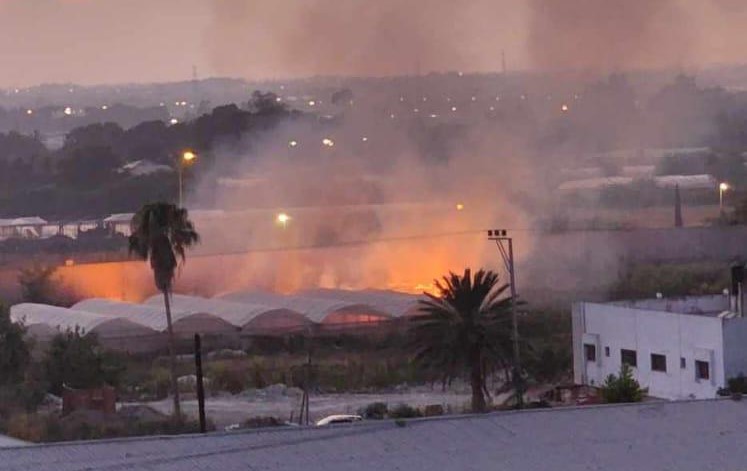 L’armée israélienne met le feu à des serres et des cultures près de Tulkarem