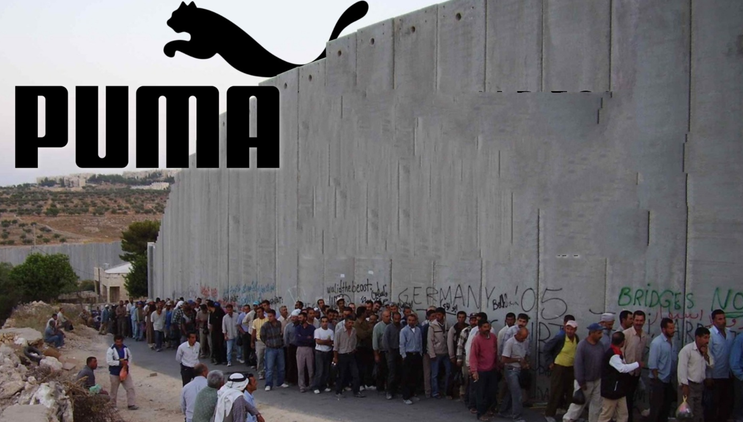 Une manifestation devant le magasin PUMA Flagship afin de protester contre son parrainage de l'Association israélienne de football 