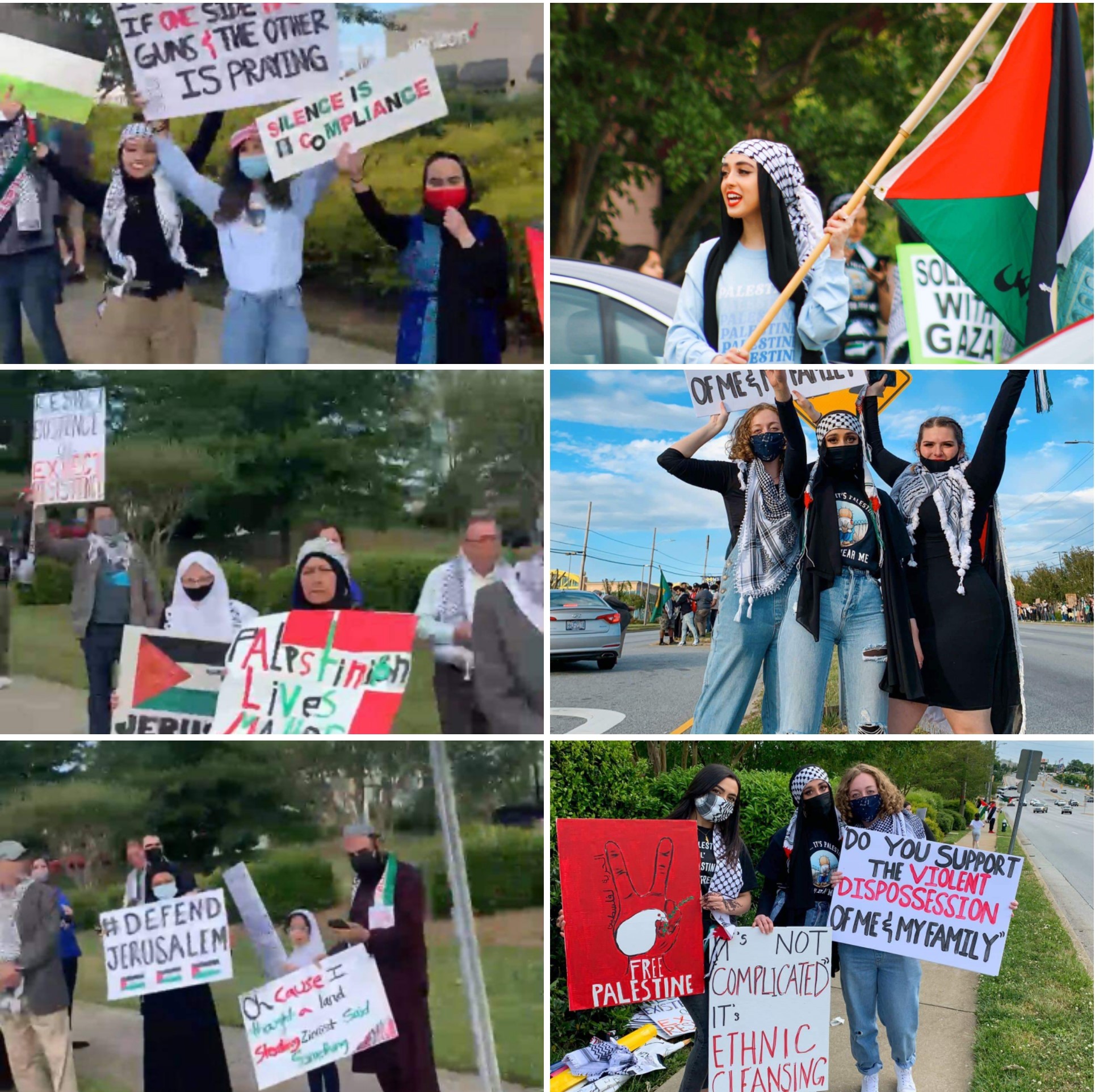 Une manifestation aux États-Unis condamnant les crimes d'occupation contre les Palestiniens