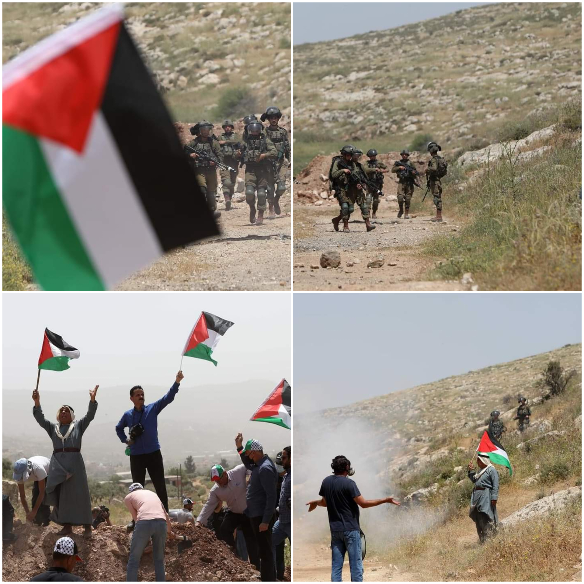 Des Palestiniens blessés lors d'affrontements avec les forces d'occupation à Naplouse