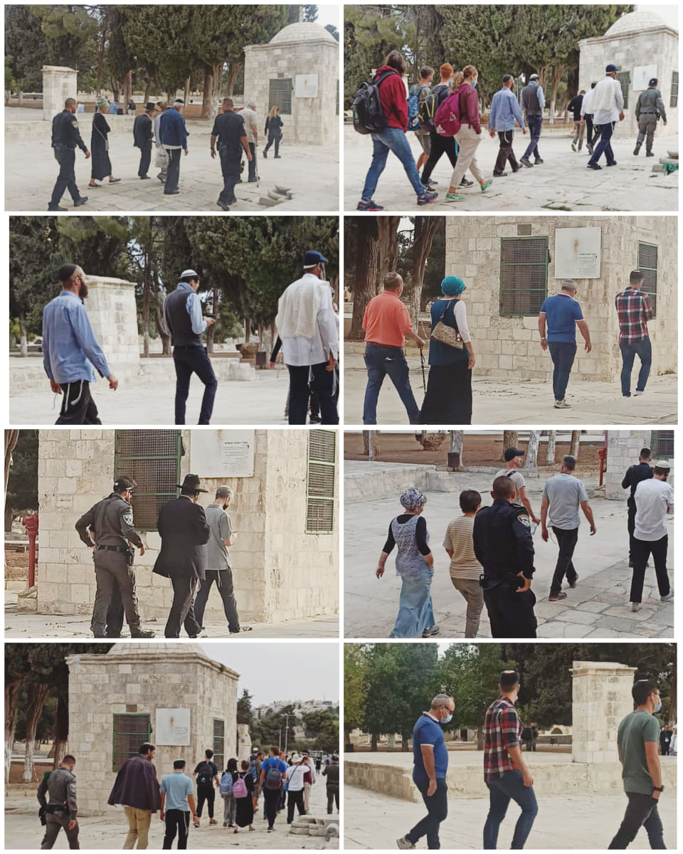 Des colons, fortement escortés par la police d’occupation, s’introduisent dans la mosquée d’Al-Aqsa