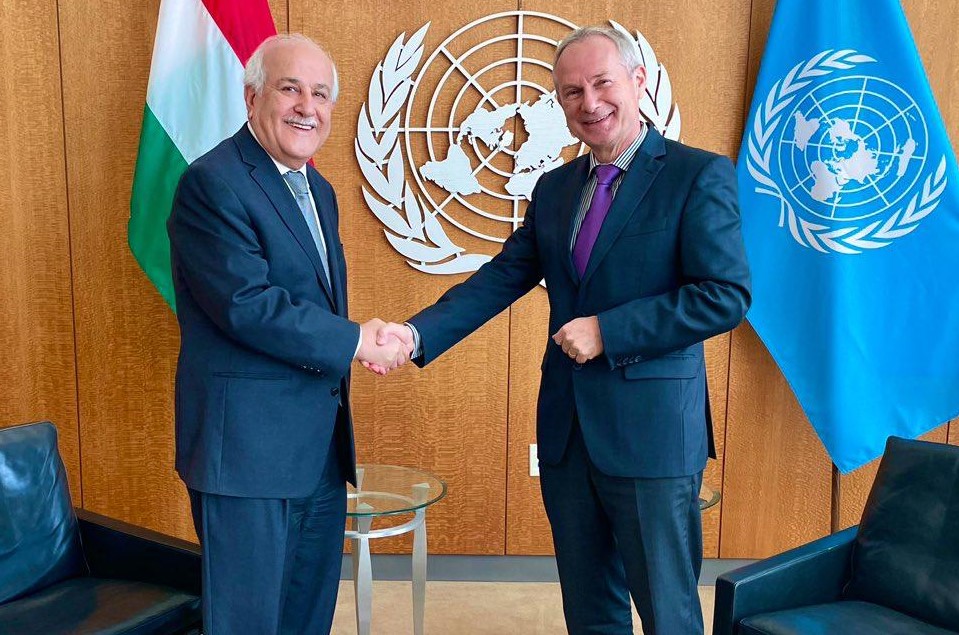 Mansour informe le président de l'Assemblée générale des Nations unies de l'escalade israélienne contre le peuple palestinien