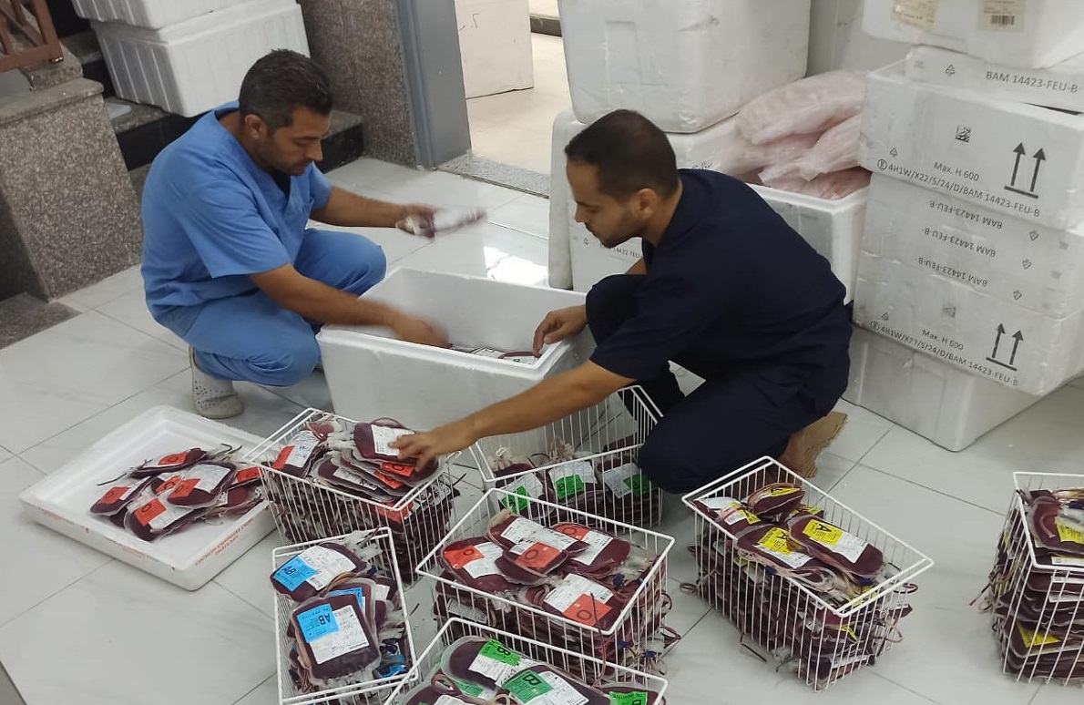 Ministère de la Santé : 6 000 unités de sang sont arrivées aujourd'hui dans la bande de Gaza.