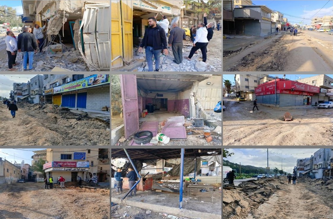 L'occupation provoque d'importantes destructions des infrastructures du camp de Nour Shams, à l'est de Tulkarem