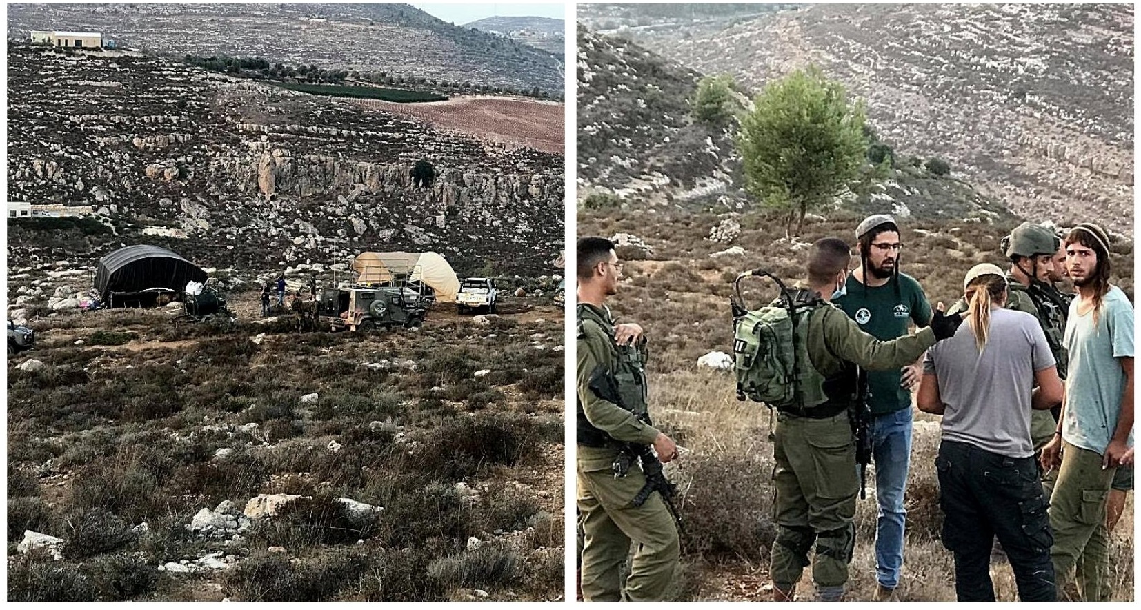 Les citoyens forcent l'armée d'occupation à retirer les tentes des colons de leurs terres, au nord de Ramallah
