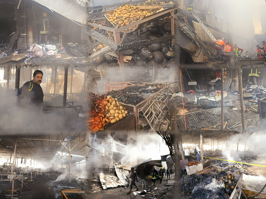 Les forces d’occupation provoquent un incendie massif au marché central de Ramallah et d’Al-Bireh