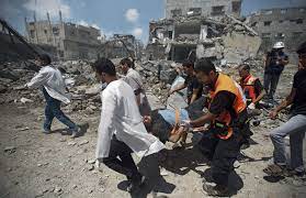 Martyrs et blessés dans un bombardement israélien contre une école du quartier de Sheikh Radwan, au nord de la ville de Gaza