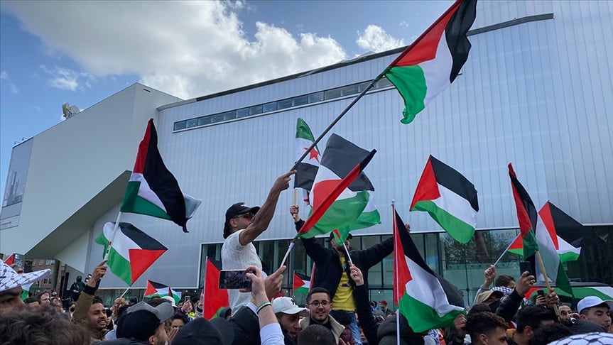 Manifestation d'étudiants en soutien avec la Palestine aux Pays-Bas