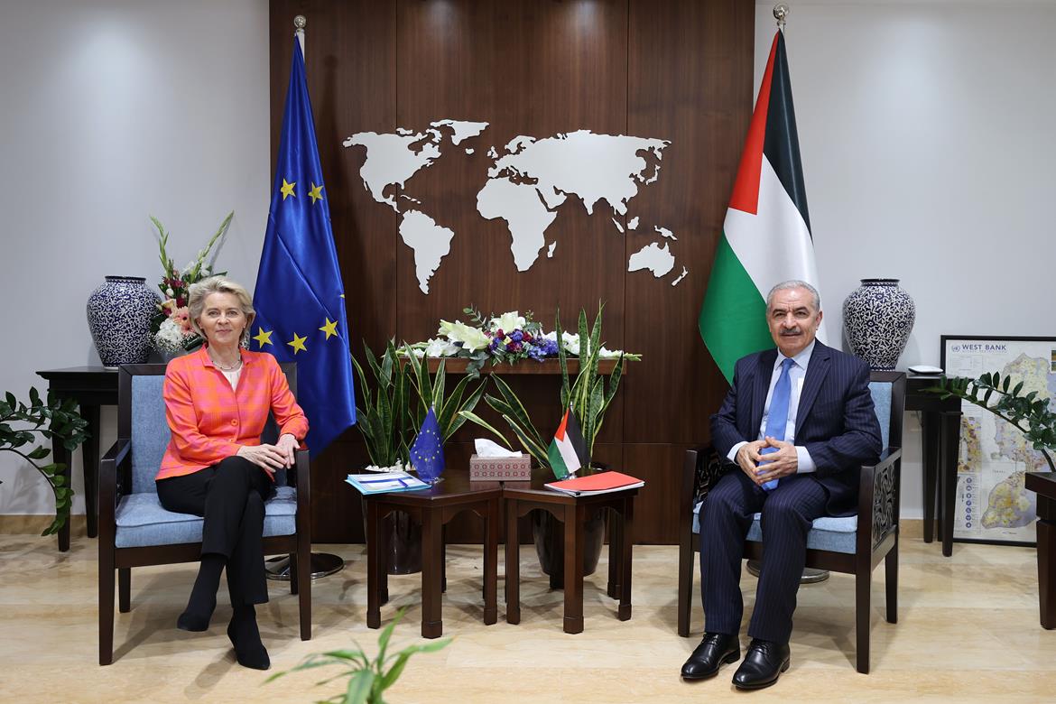 Shtayyeh accueille la présidente de la Commission européenne 