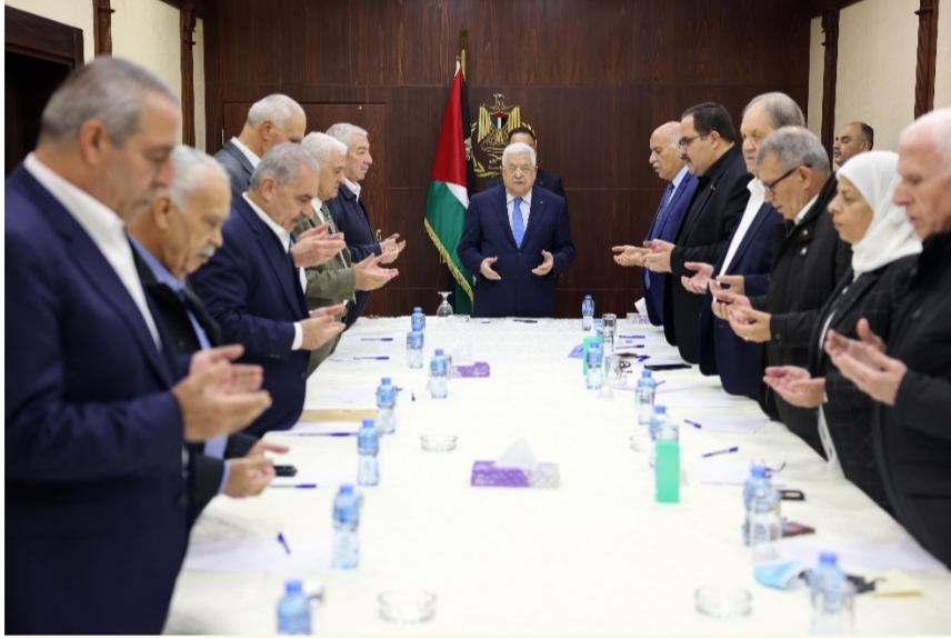 Le président préside une réunion du Comité central du mouvement "Fatah" 