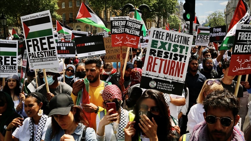 Une manifestation à Londres appelle les dirigeants du G7 à cesser de soutenir Israël