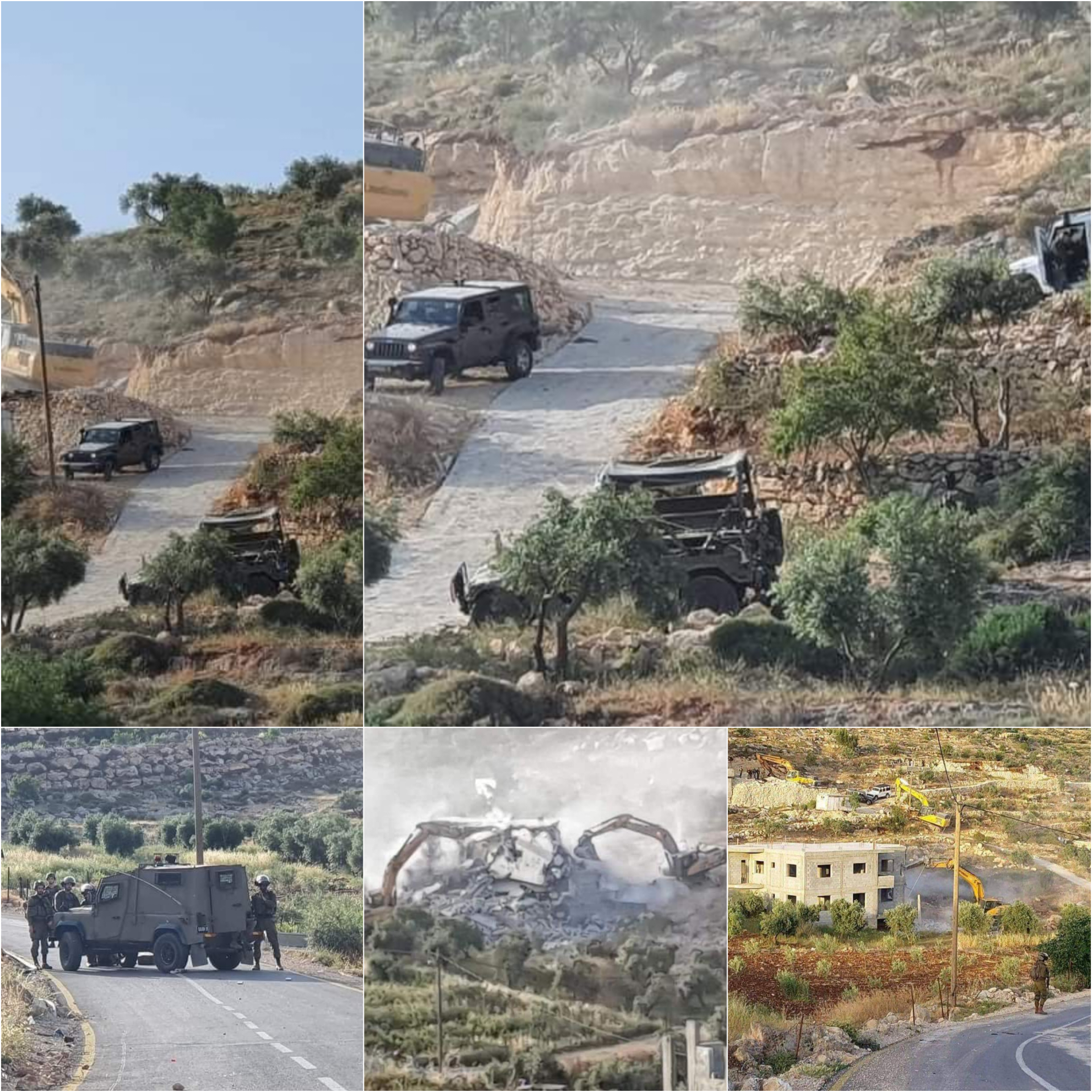 Les bulldozers d’occupation détruisent deux maisons en construction et des structures en Cisjordanie