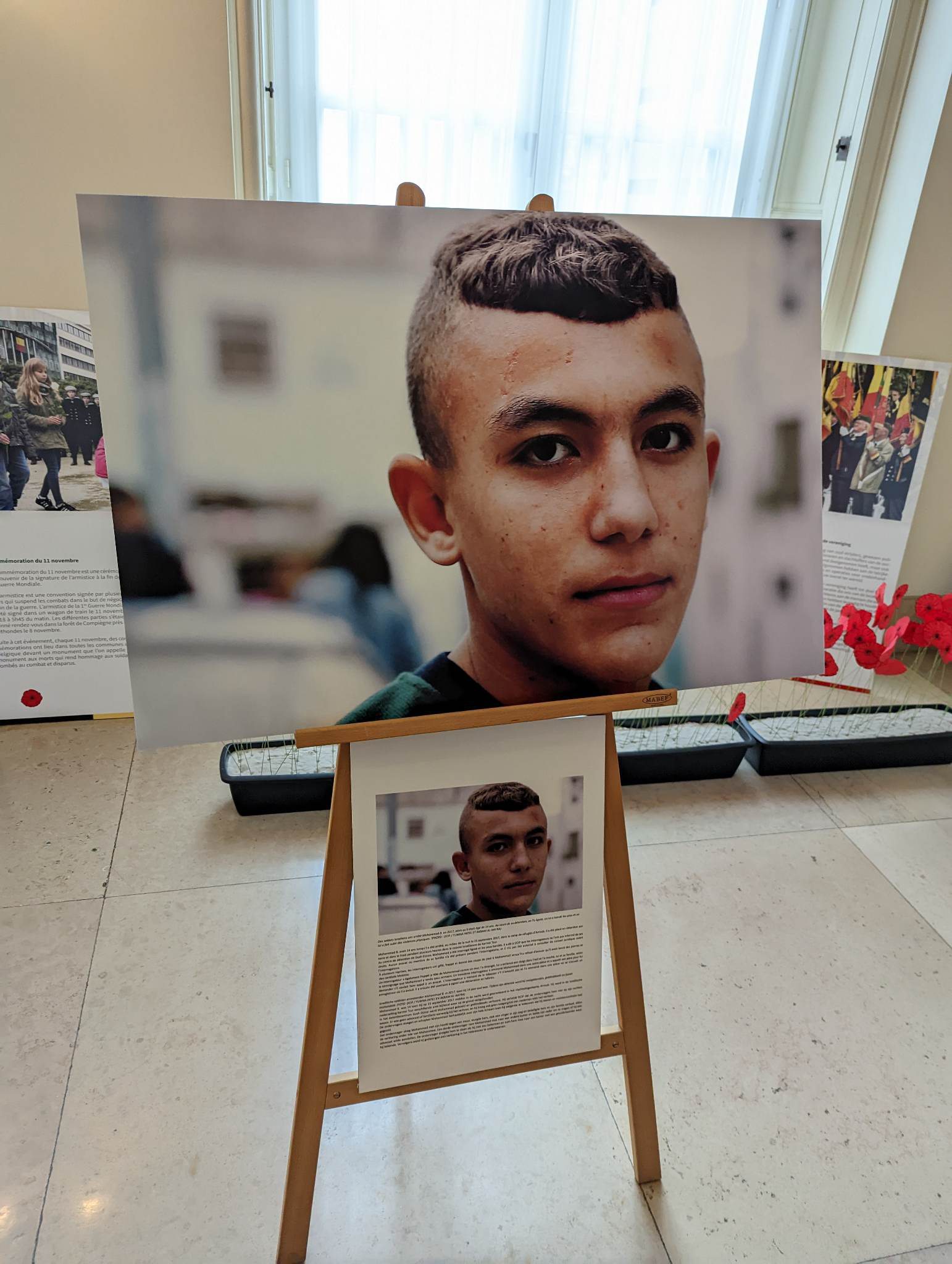 Exposition sur les enfants prisonniers palestiniens au Parlement belge
