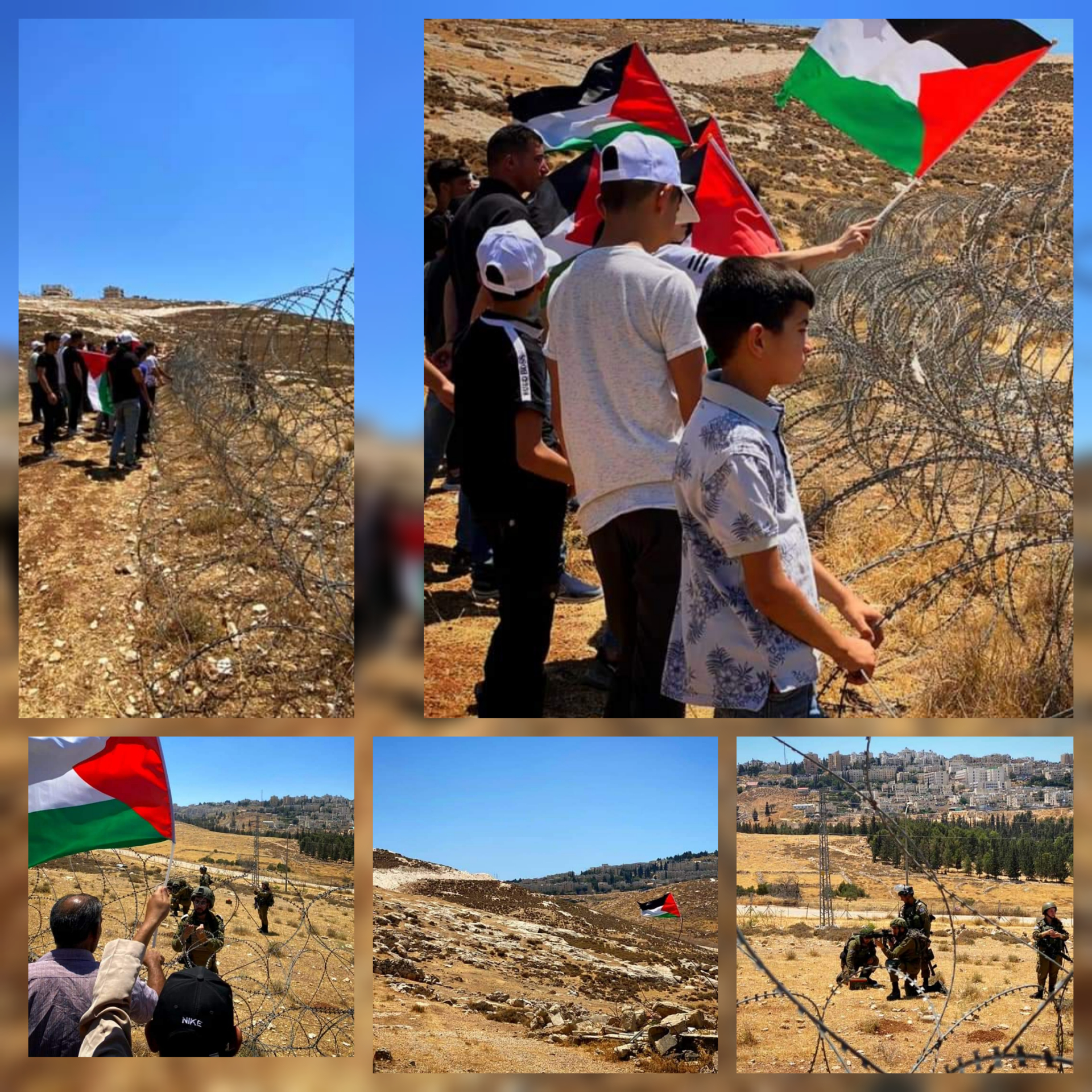 Des Palestiniens prient près d'une terre menacée d'expropriation près de Jérusalem 