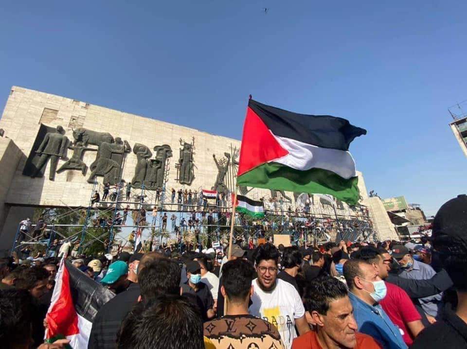 Une manifestation irakienne condamnant la poursuite de l'agression israélienne sur les territoires palestiniens