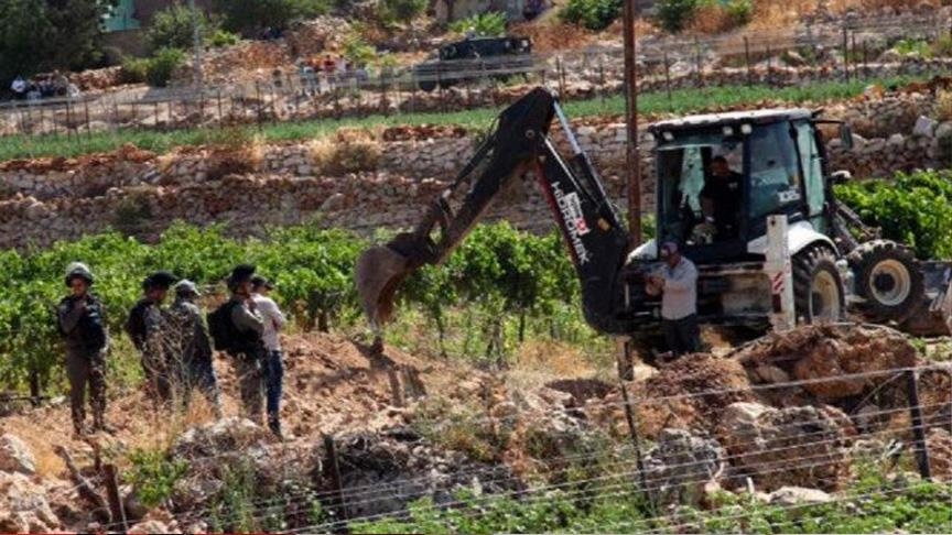 Les forces d’occupation et des colons détruisent et incendient des terres palestiniennes à Hébron 