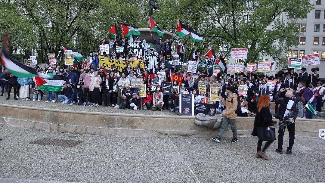 Une manifestation à New York condamnant l'agression israélienne contre le peuple palestinien 