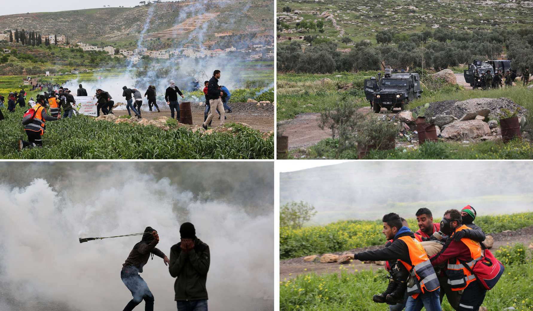 Des dizaines de Palestiniens blessés et étouffés alors que les forces d'occupation attaquent des manifestations en Cisjordanie
