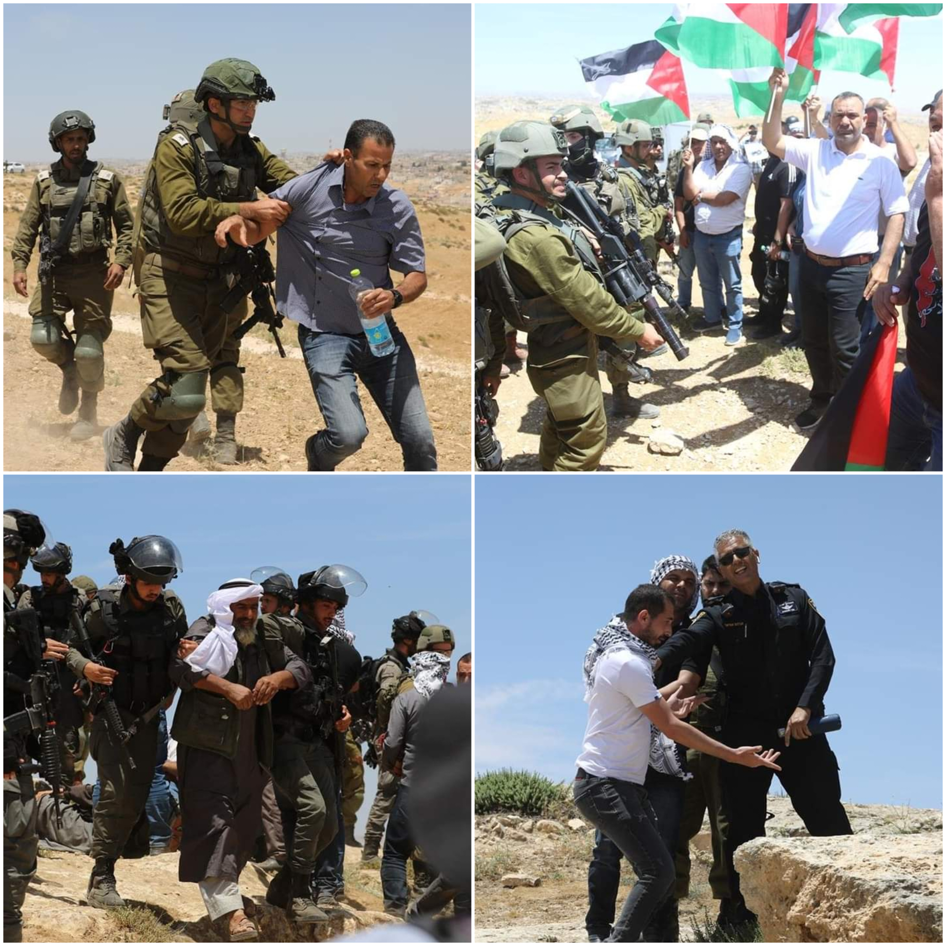 Des Palestiniens étouffés par les gaz lacrymogènes lancés par les forces d'occupation à Masafer Yatta 