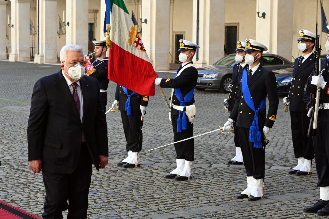 Le président Abbas termine sa visite officielle en République italienne