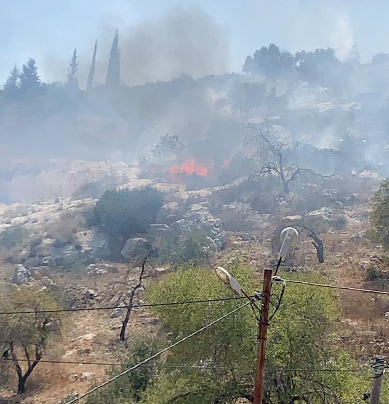 Des colons israéliens mettent le feu à des terres palestiniennes au sud de Naplouse