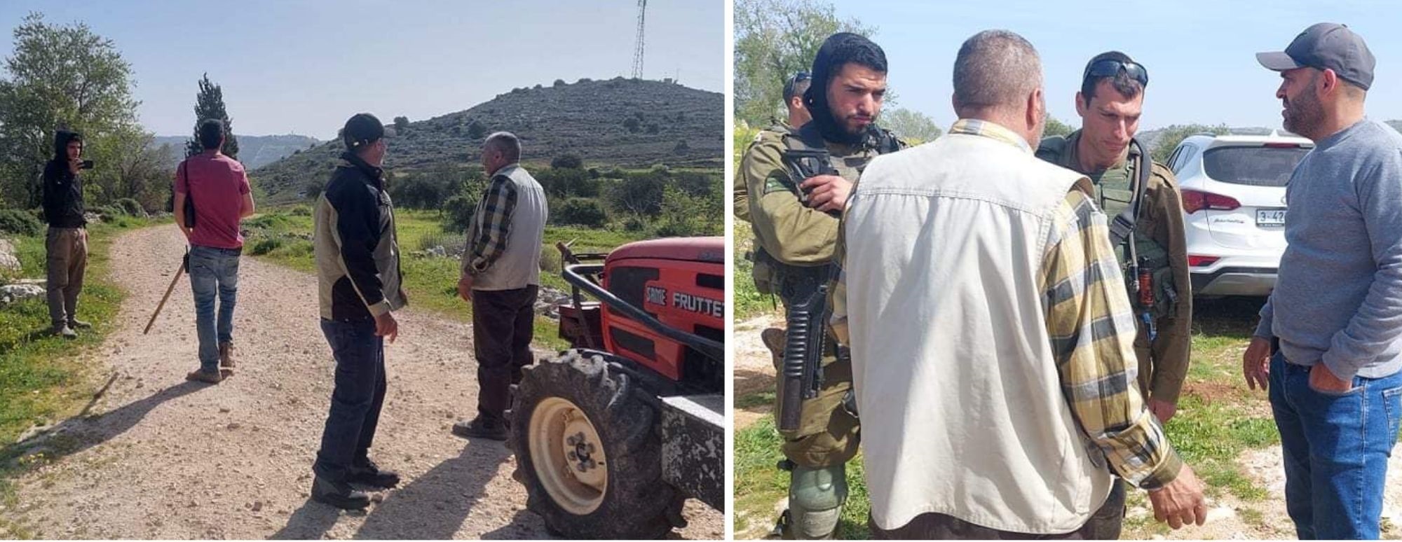 Les agriculteurs palestiniens interdits par des colons de labourer leurs terres agricoles à Ramallah 