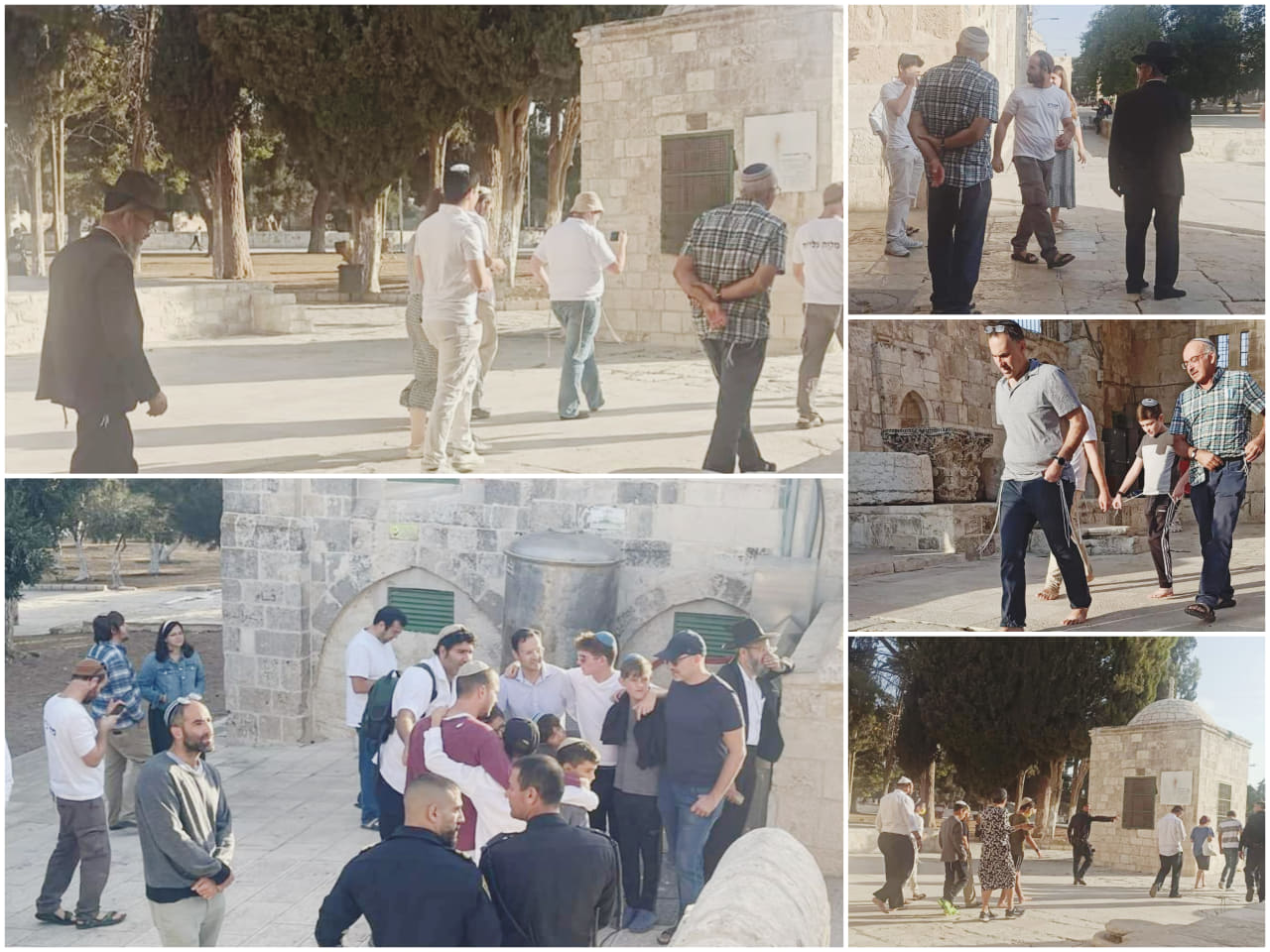 Des colons, protégés par la police d’occupation, pénètrent par effraction dans la mosquée d’Al-Aqsa