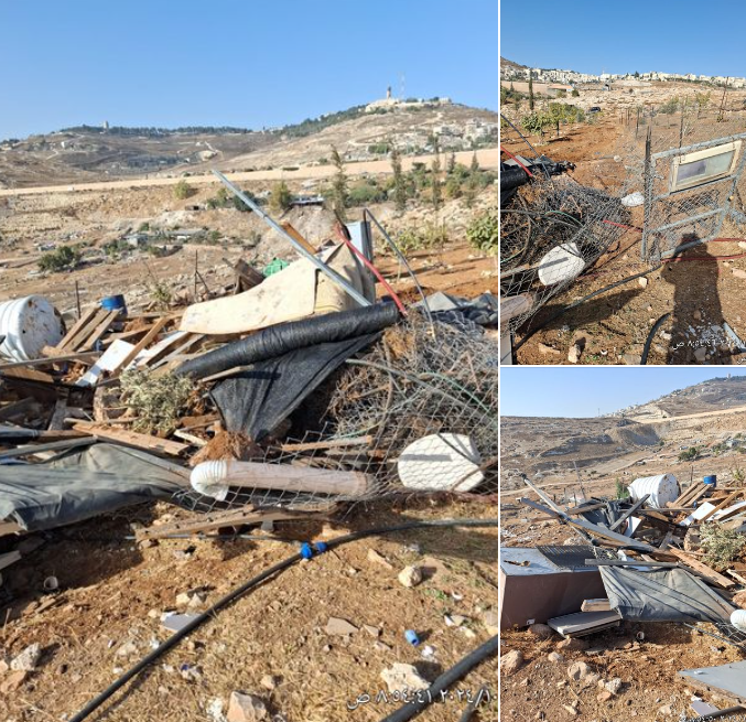Destrcution des terres au bulldozer et les conduites d’eau à Issawiya
